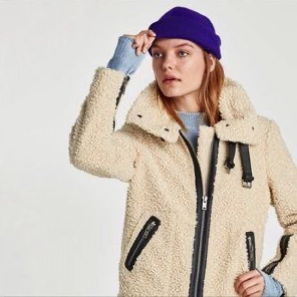 ❌SOLD❌Zara | Teddy And Faux Leather Zipper Jacket - Picture 13 of 13